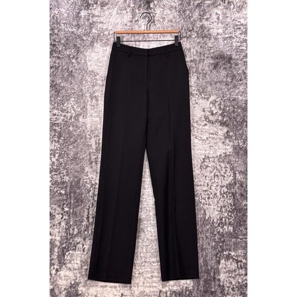 New Anine Bing Classic Pants 32 / US 2 Womens Black Wool Slim Straight Trouser - Picture 1 of 8